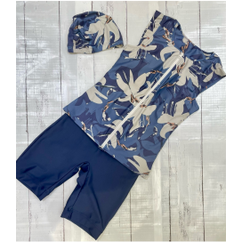 大きめの抽象柄が可愛い♡フィットネス水着♡