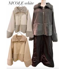 ❄️NICOLEwhiteフェイクファーコート再入荷しました❄️