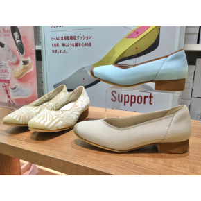 撥水ニットヒールバレエ
