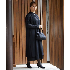 【喪服・礼服】【藤本美貴さん×formforma】キーネックティアードワンピース