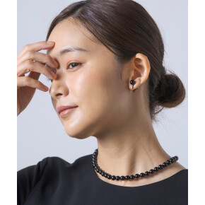 【喪服・礼服】≪マグネット式≫オニキス一連ネックレス 8mm玉