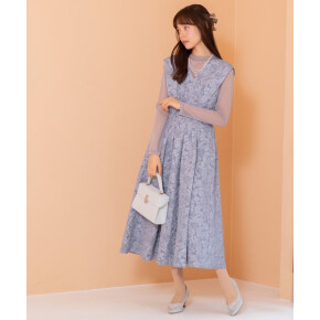ジャンバースカート×シアートップス ドレス