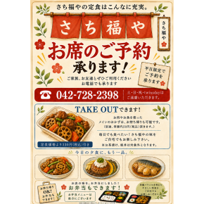 お席のご予約承ります