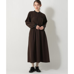 チェックシャーリングワンピース