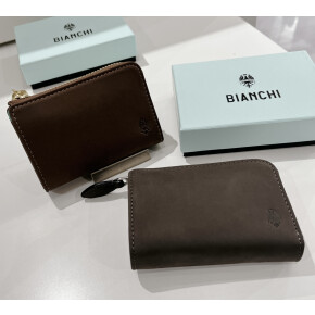 Bianchi 小銭、お札も収納！本革キーケース
