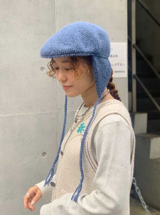 イヤーフラップ付きハンチング♣️