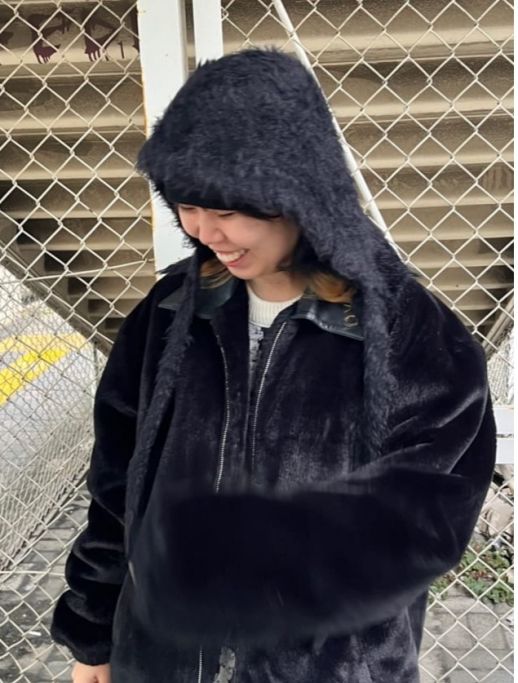 ふわふわ素材の紐付きバラクラバ✨