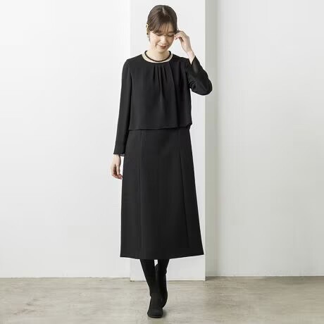 【喪服・礼服】ノーカラージャケット&フレアワンピース
