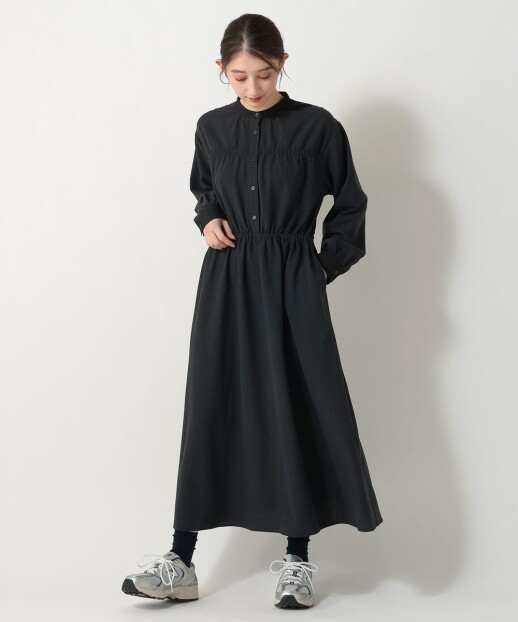 チェックシャーリングワンピース