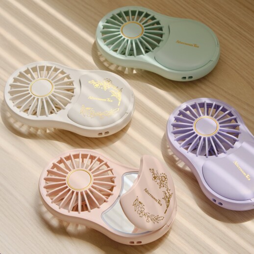 USB充電式!コンパクトミラー付きファン