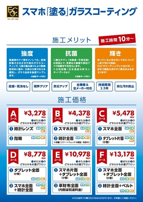 スマートフォンの表面をガラスコーティング