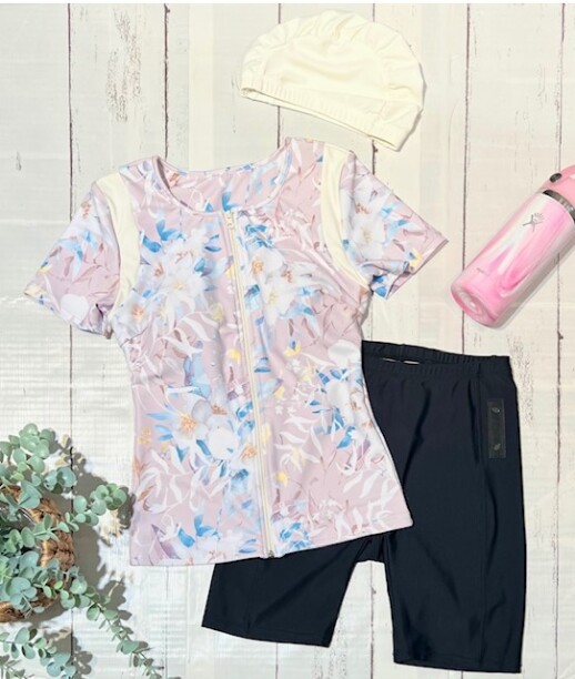 着脱楽々♪大人可愛いフィットネス水着♡