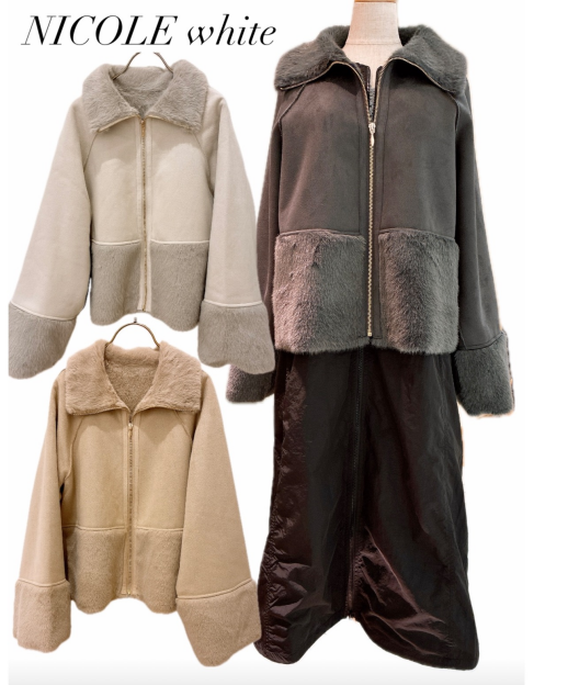 ❄️NICOLEwhiteフェイクファーコート再入荷しました❄️