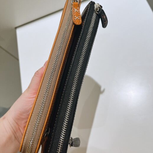 L字ファスナー　スリムな牛革長財布